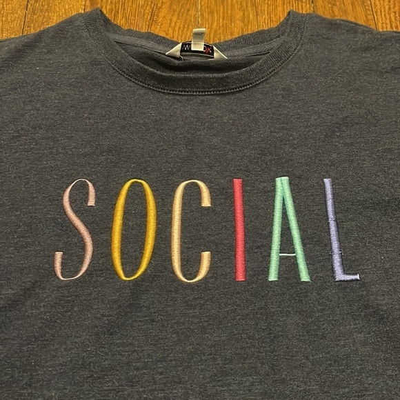 WILDFOX Social Side Slit Sweatshirt - Dark Blue Size XL - Picture 3 of 7